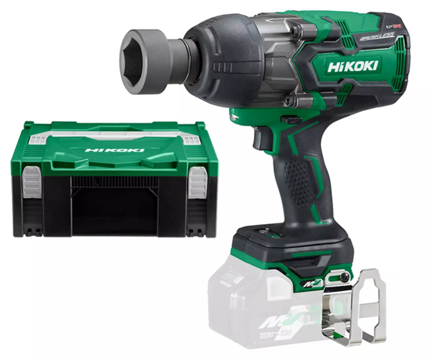 HiKOKI WR36DAW2Z - Clé à choc sans fil Li-Ion 36 V (machine seule) dans HSC - 1.180 Nm - 3/4" - moteur brushless-image