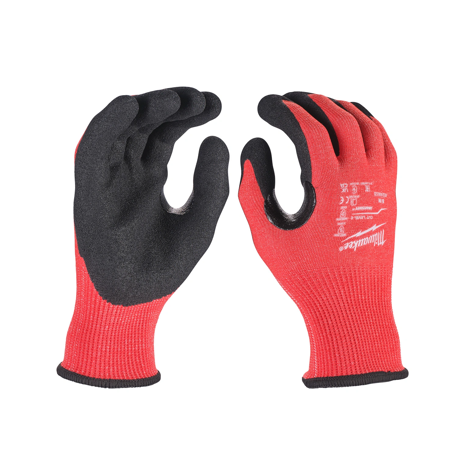 Milwaukee Gants de travail enduits - classe de résistance aux coupures 3/C - 7/S - 12 paires