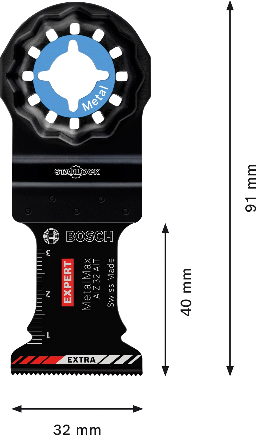 Bosch 2608900015 EXPERT Starlock CoatedCarbide invalzaagblad AIZ 32 AIT Carbide, Metal 32 x 40mm 5-image