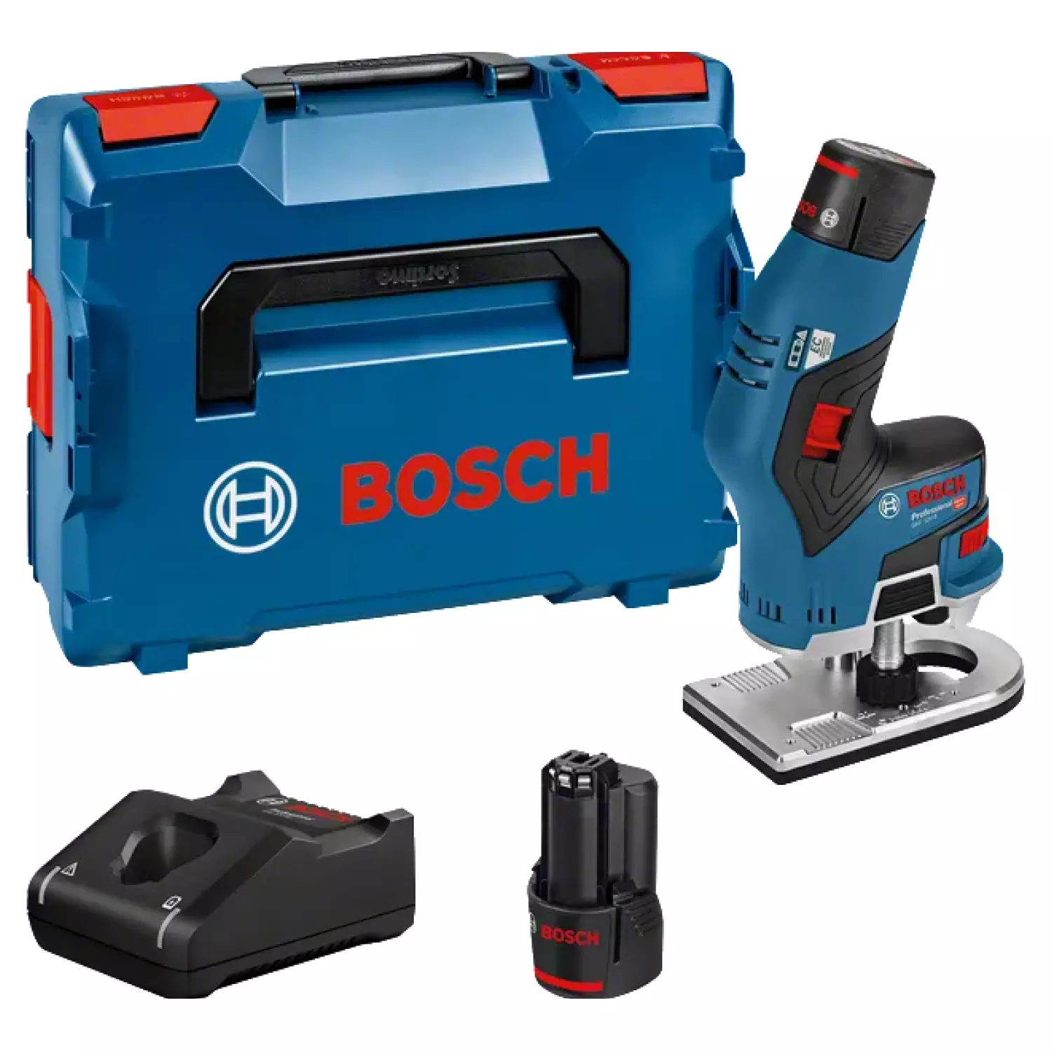 Bosch GKF 12V-8 12V Li-Ion accu Kantenfrees set (2x 3.0 Ah accu) in L-Boxx-image