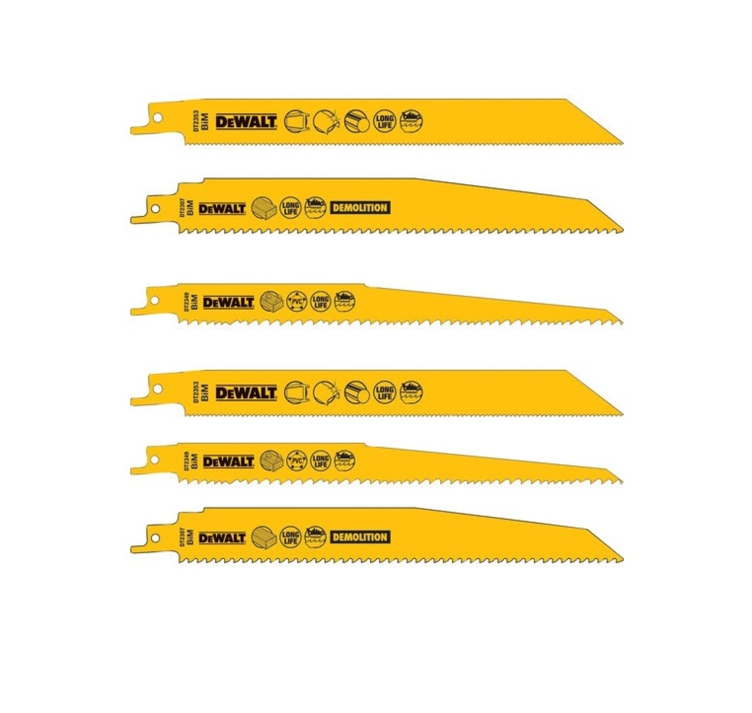 DeWALT DT2350 Lames pour scie sabre pour le bois - 305mm-image