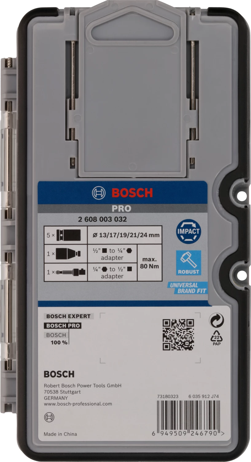 Bosch 2608003032 7-delige doppen en adapter set-image