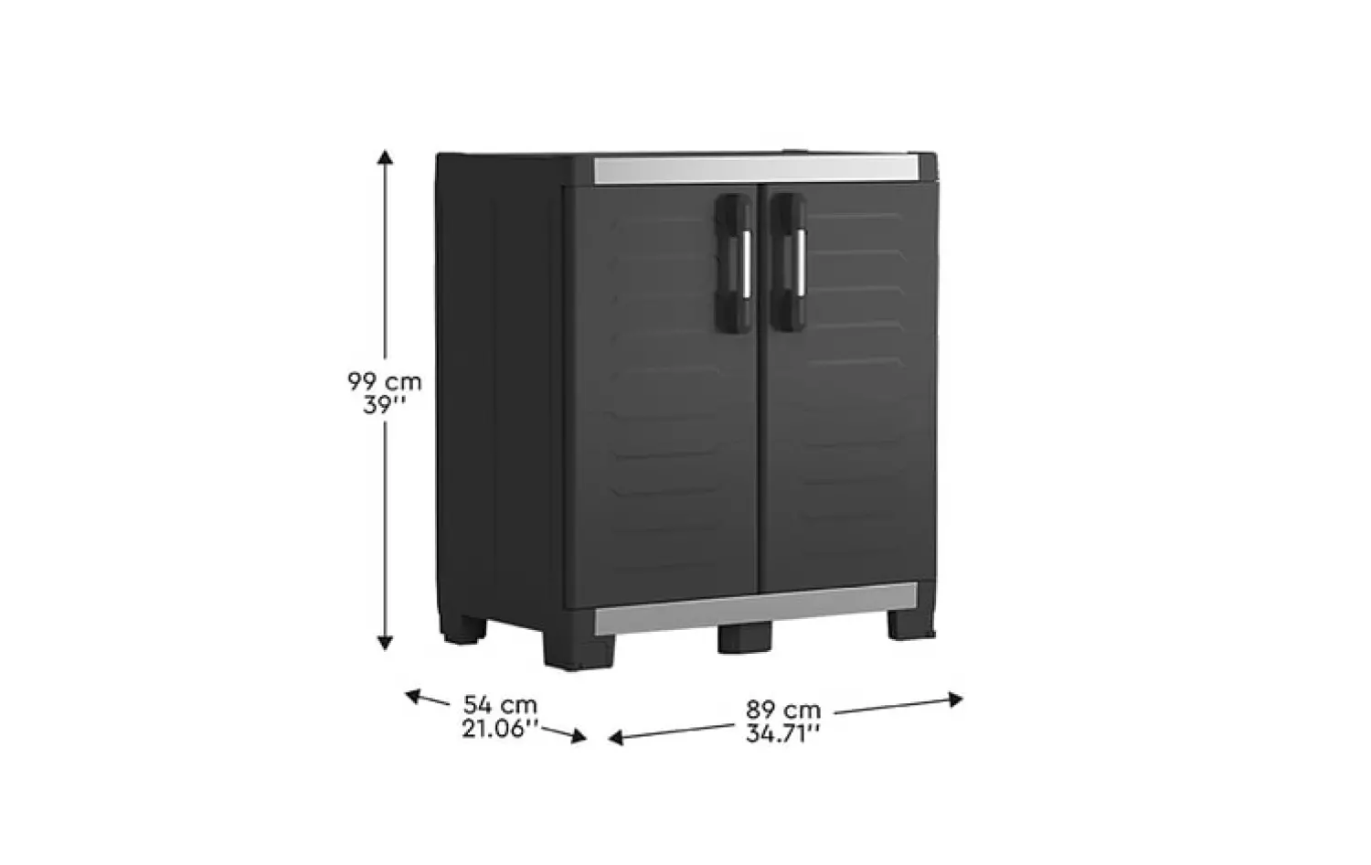 Keter 241544 Armoire de rangement basse XL pour garage - 54 x 89 x 99 cm-image