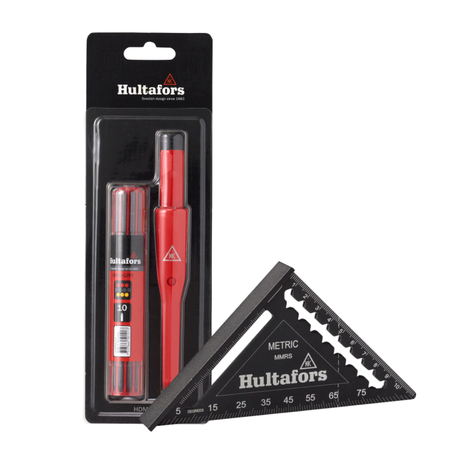 Hultafors 650230 Dry Marker + Navulling + MRS Metric Rafter Square Meetdriehoek 11 cm-image