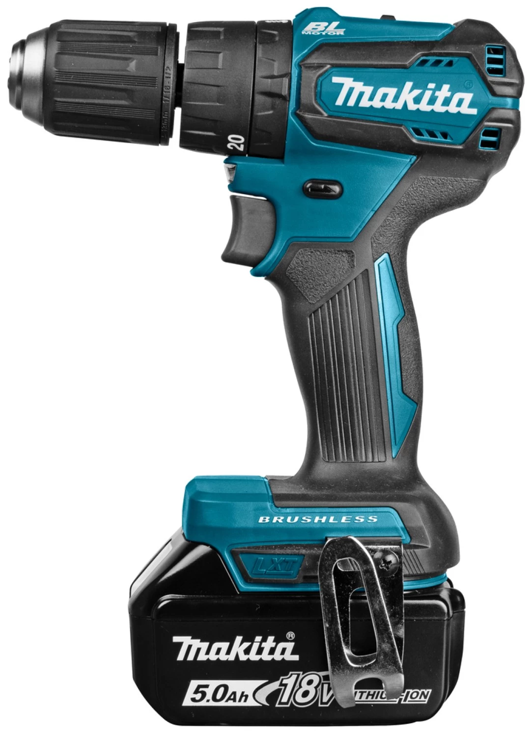 Makita DHP483RTJ 18V Li-Ion sans fil perceuse à percussion/tournevis (2x 5.0Ah batteries) dans Mbox - sans balais-image