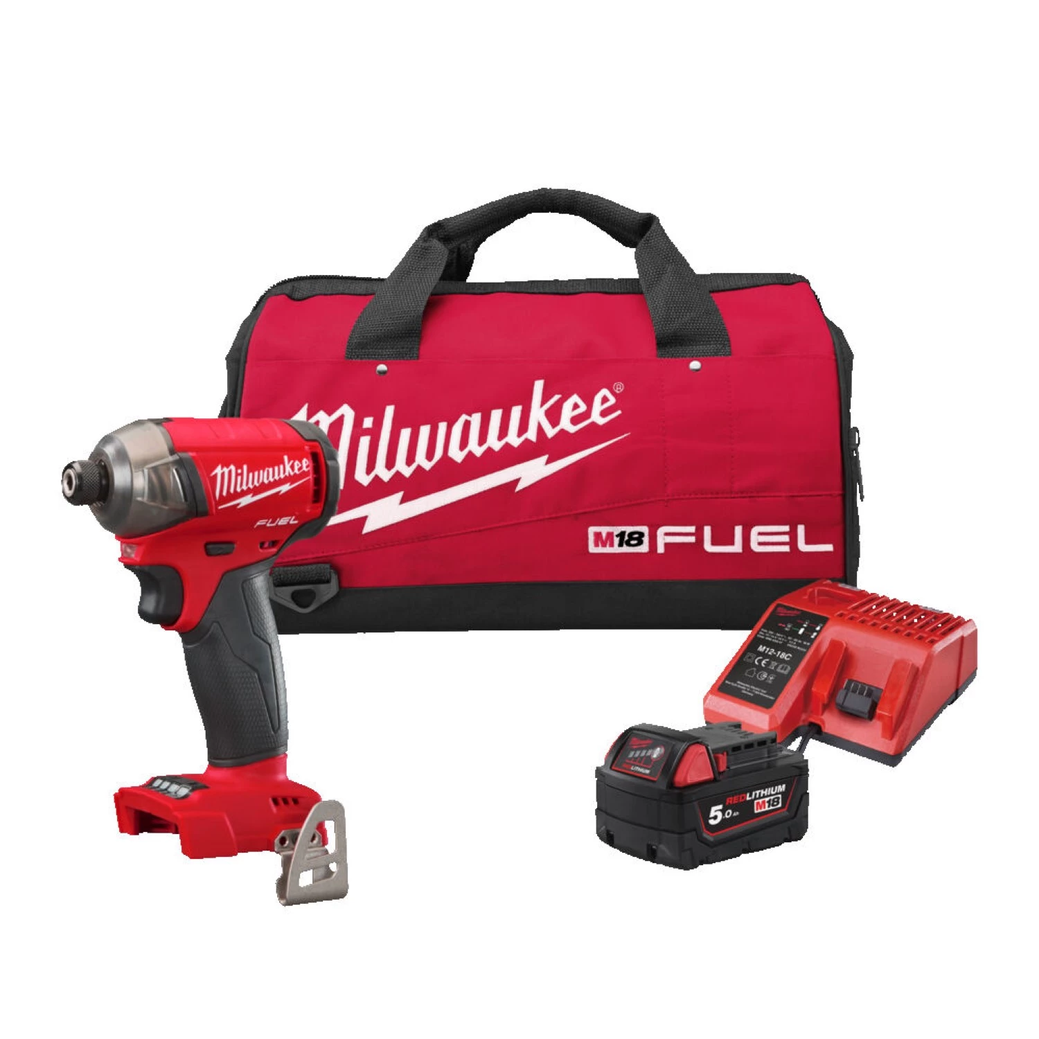 Milwaukee M18 FQID-501B Kit visseuse à percussion sans fil 18 V Li-ion (1 batterie 5,0 Ah) dans un sac-image