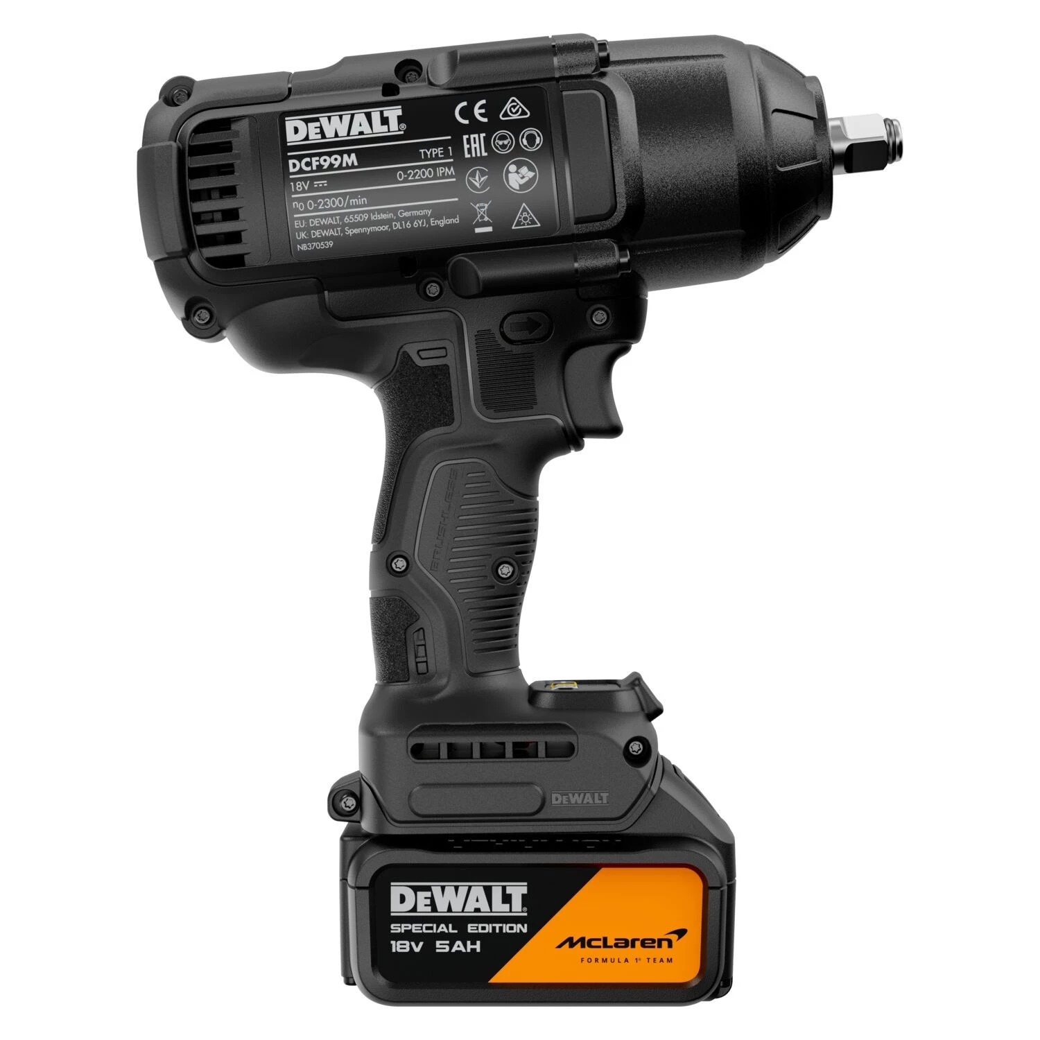 DeWALT X MCLAREN DCF99MP2T-QW Kit de clé à chocs sans fil 18 V XR 1/2'' (2 batteries 5,0 Ah + chargeur)-image