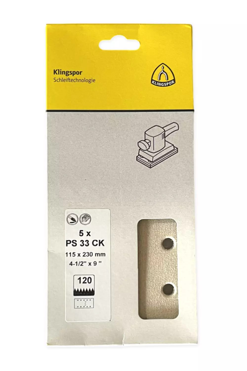 Klingspor Rechthoek Schuurpapier Klittenband - 115x230mm - 10 gaten - P180 (5st)-image