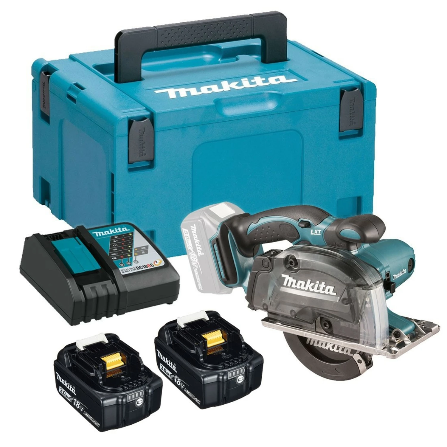 Makita DCS552RFJ 18V Li-Ion Accu metal circular saw set (2x 3.0Ah battery) in Mbox - 136mm-image