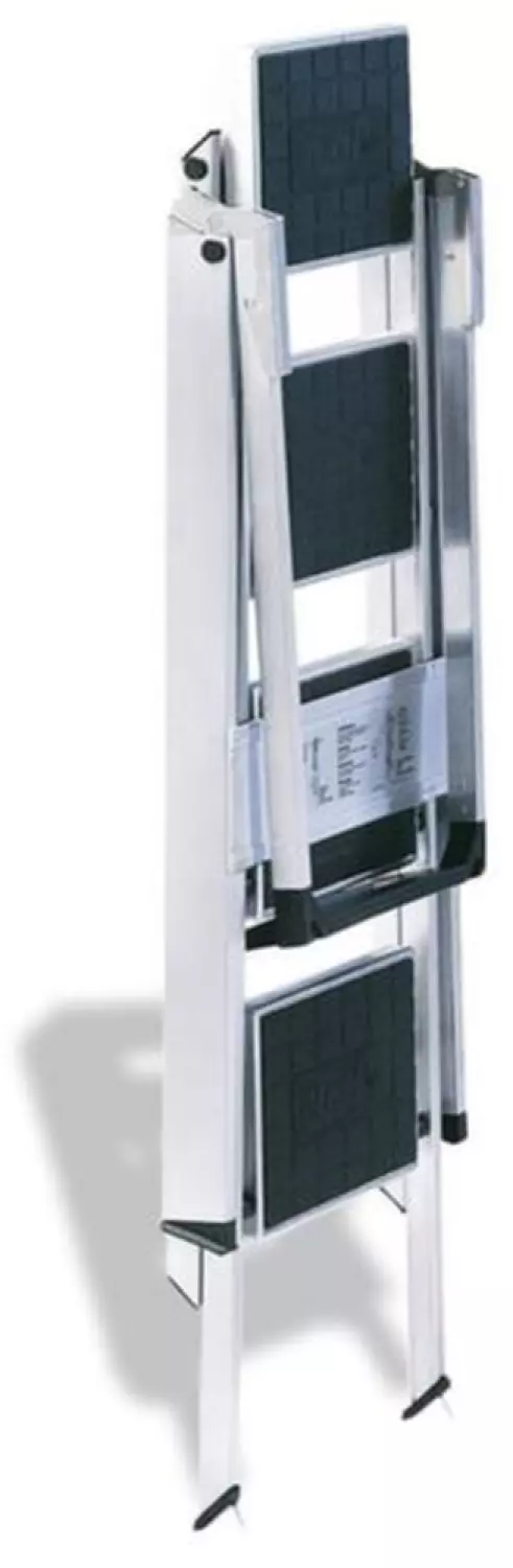 Little Jumbo 1313650440 Escalier - Simple - Aluminium - 4 marches en plastique - avec barre d'appui - hauteur de travail max. 2,92 m.-image