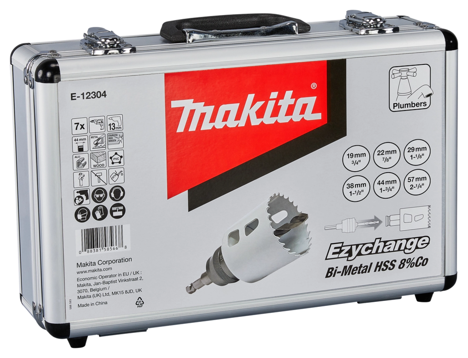 Makita E-12304 7-delige Gatzaagset in koffer - 44mm - hout/metaal - Ezychange snelwisseladapter-image