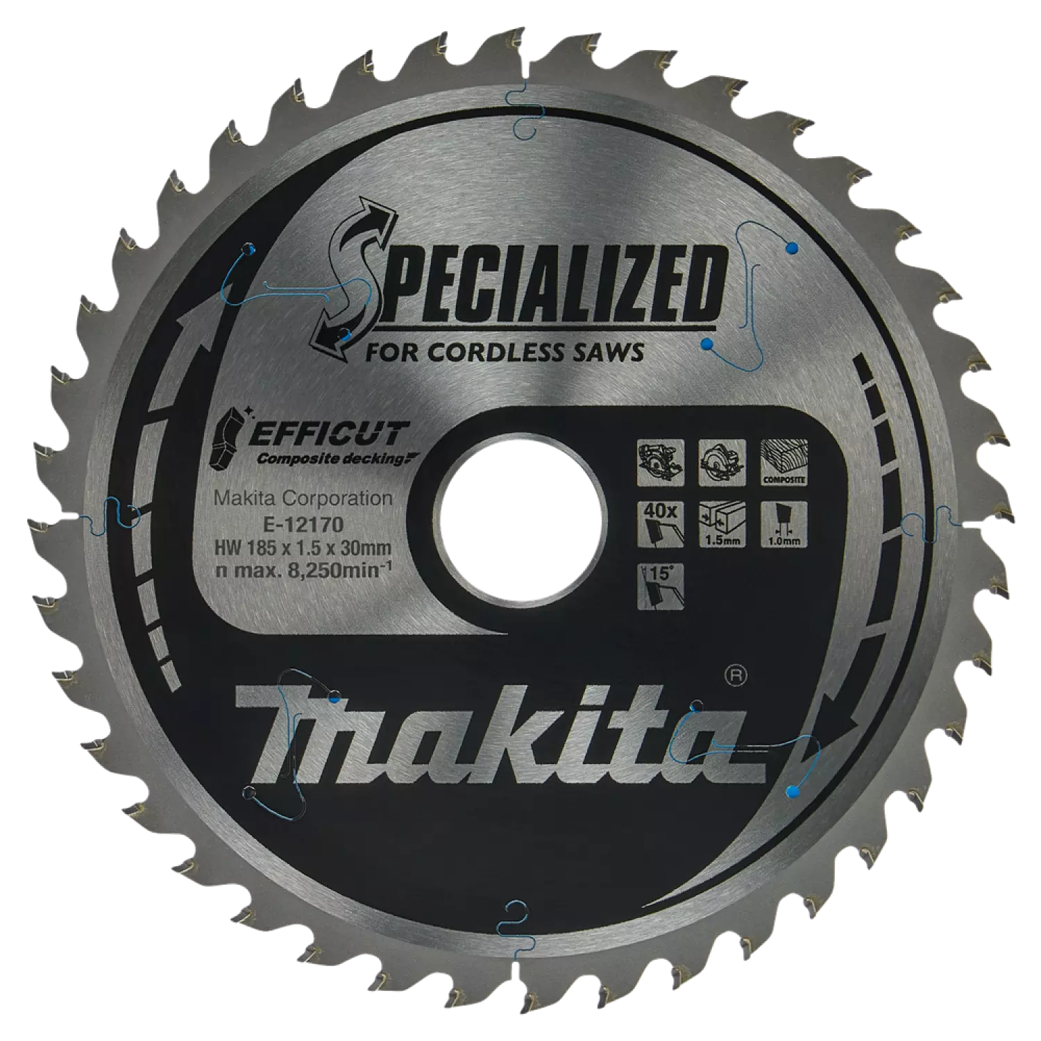 Makita E-12170 Efficut Lame de scie circulaire WPC - 185x30x1,5mm 40T-image