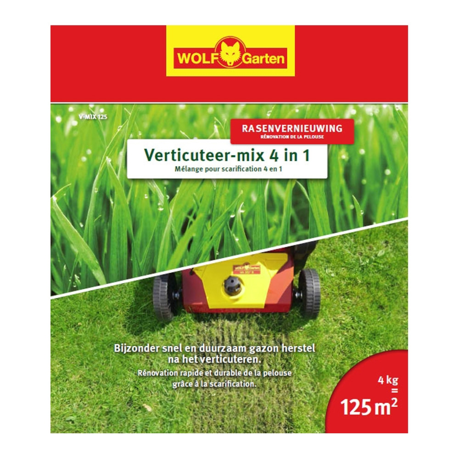 Wolf-Garten V-MIX 125 Mix Verticuting 4-en-1 pour environ 125 m²-4 kg-image