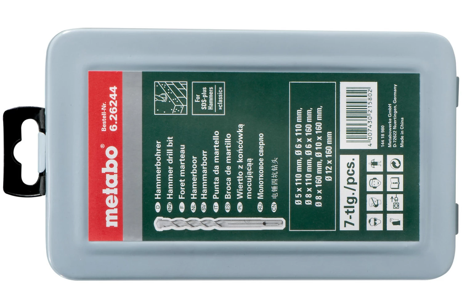 Metabo 626244000 SDS-Plus Jeu de 7 mèches à percussion-image