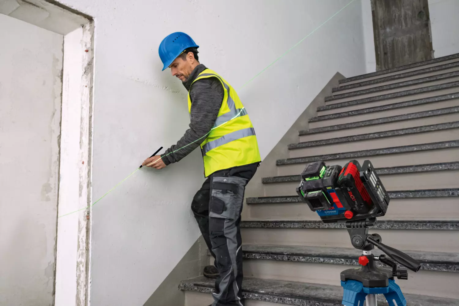 Bosch GLL 18V-120-33 CG 18V accu kruislijnlaser body in L-Boxx - groen - 3x 360-image
