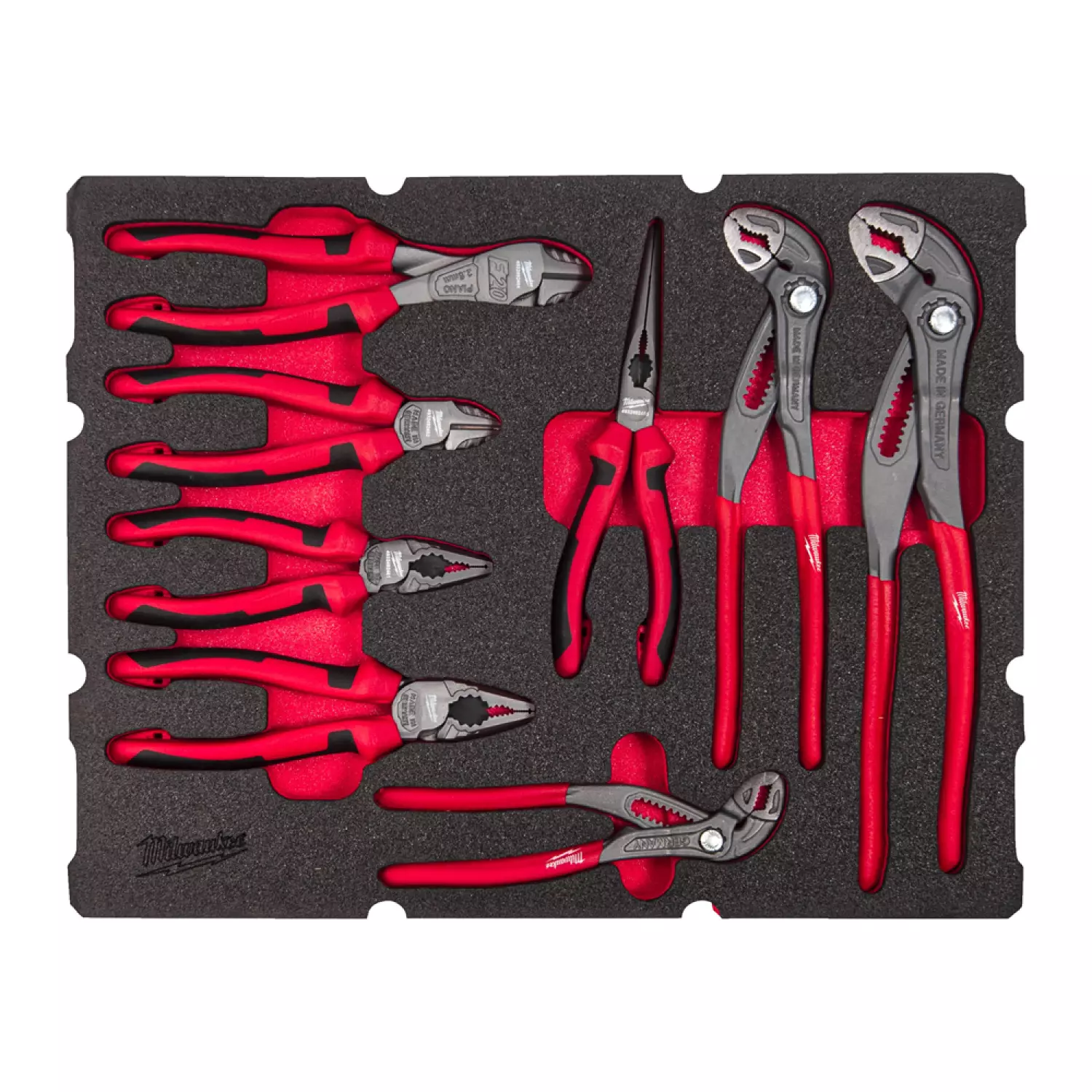 Milwaukee 4932493643 Ensemble de pinces PACKOUT™ 8 pièces dans une mousse d'insertion - pour boîtes à outils PACKOUT™ avec tiroirs-image