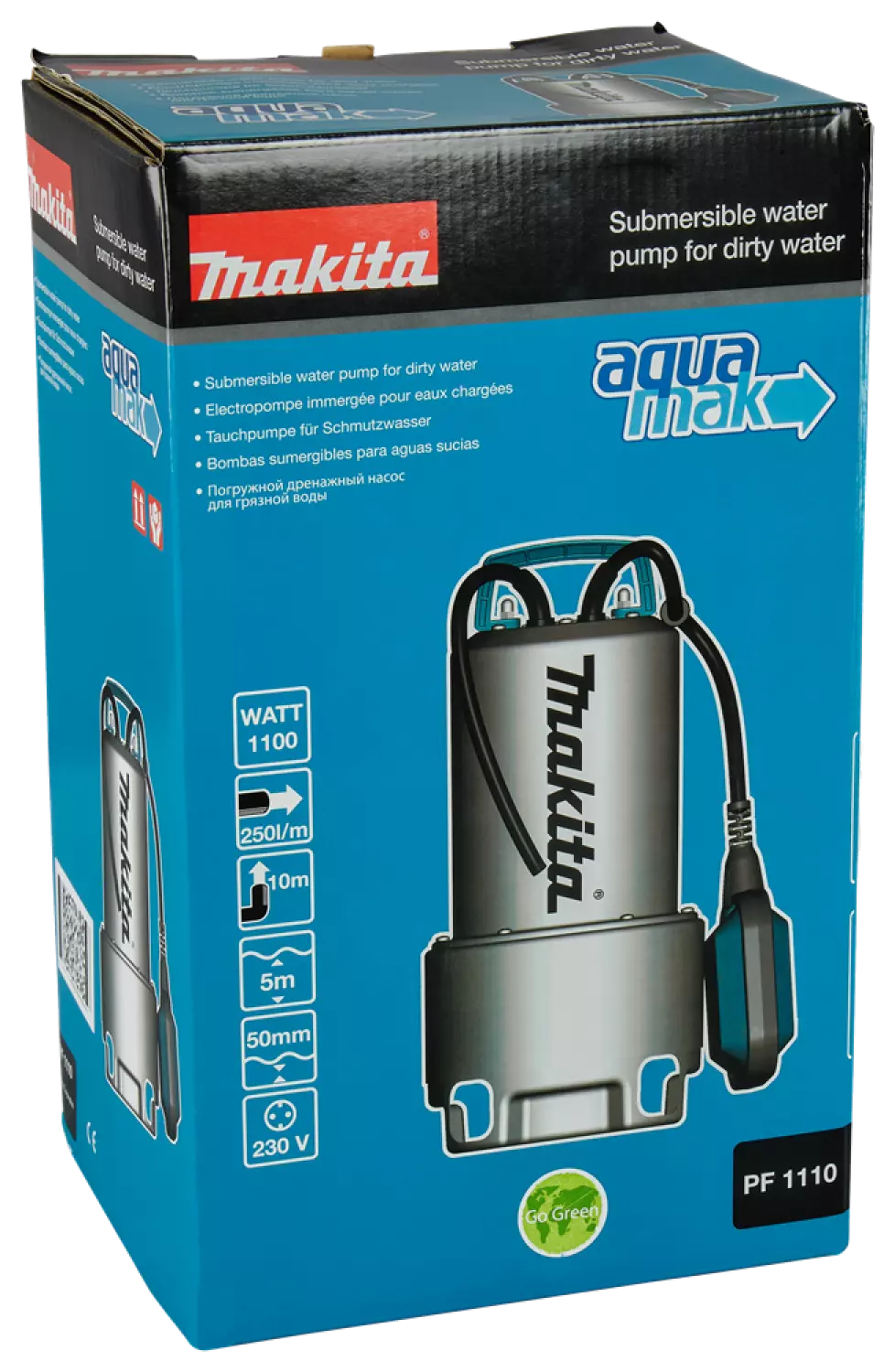 Pompe- Makita PF1110 - Pompe vide-cave à eau chargée - 1100W - 10m-image