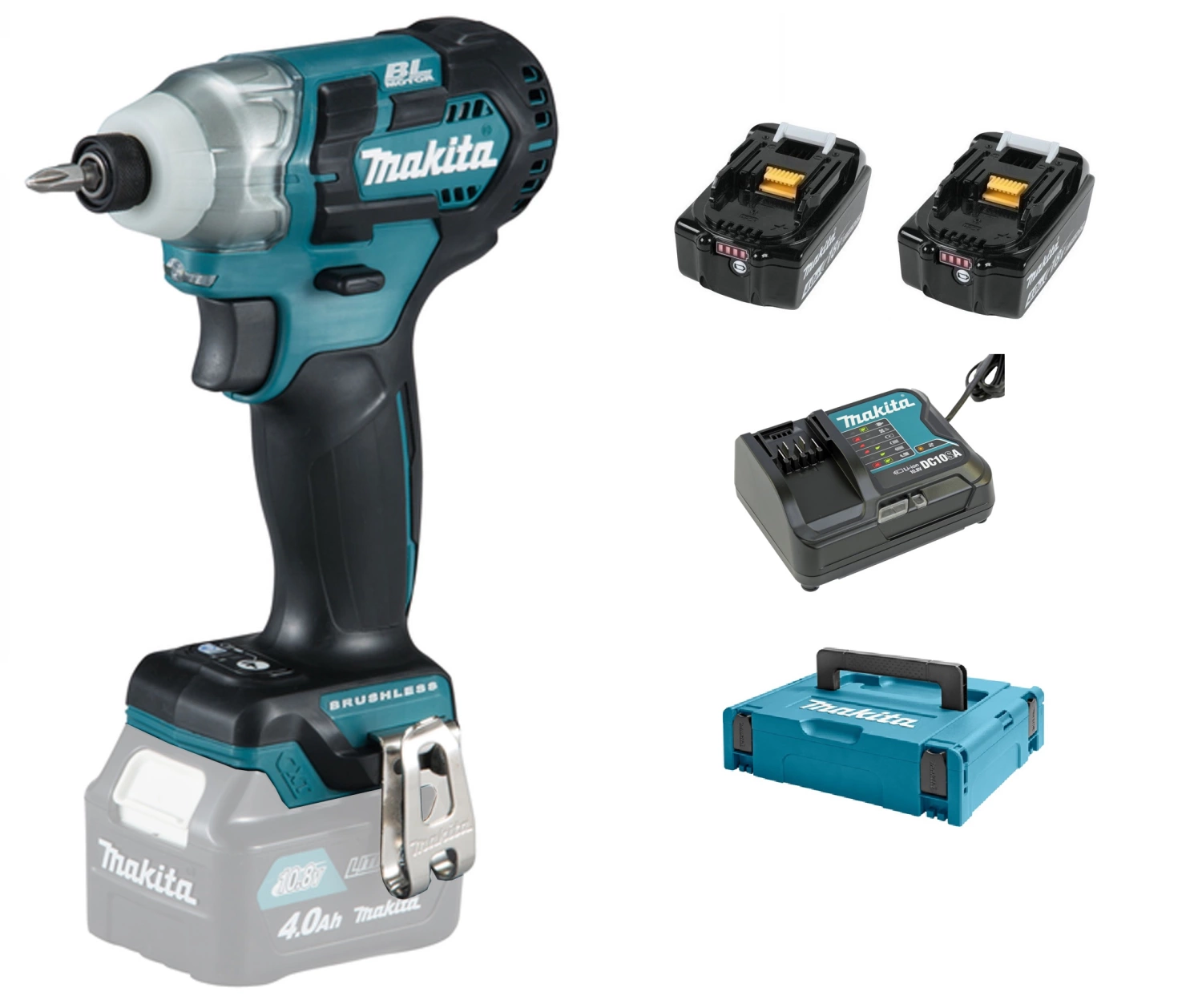 Makita TD111DSMJ 10,8V Li-Ion accu slagschroevendraaier set (2x 4.0Ah accu) in koffer - koolborstelloos - 4933464534-image