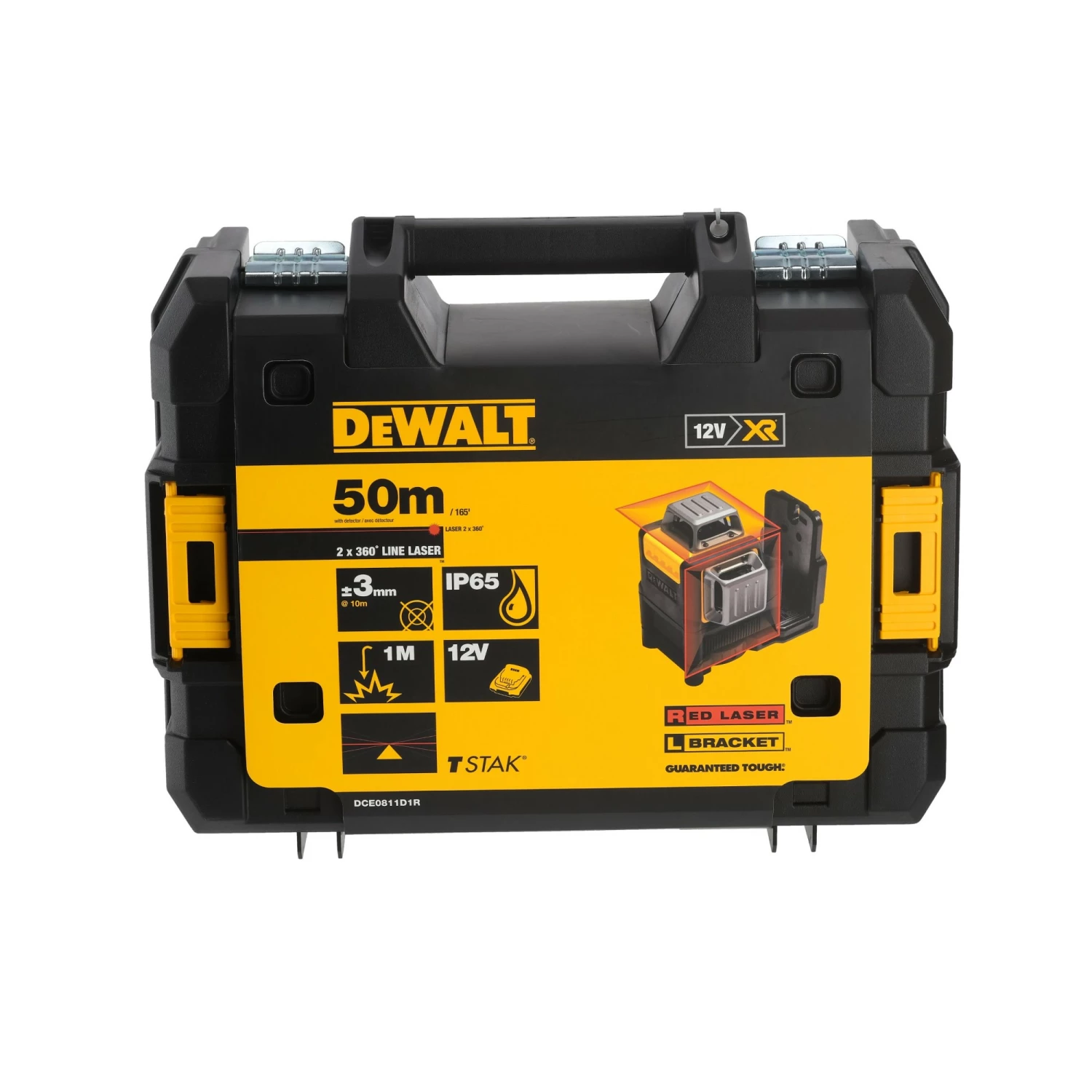 DeWALT DCE0811D1R-QW 12V Kruislijnlaser in koffer - 2x 360° - rood - 20m - IP65-image