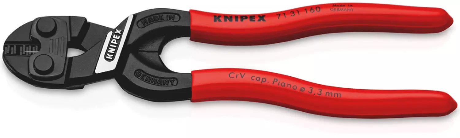 Knipex 71 31 160 CoBolt S Pinces coupantes compactes avec entaille de coupe - 160 mm-image