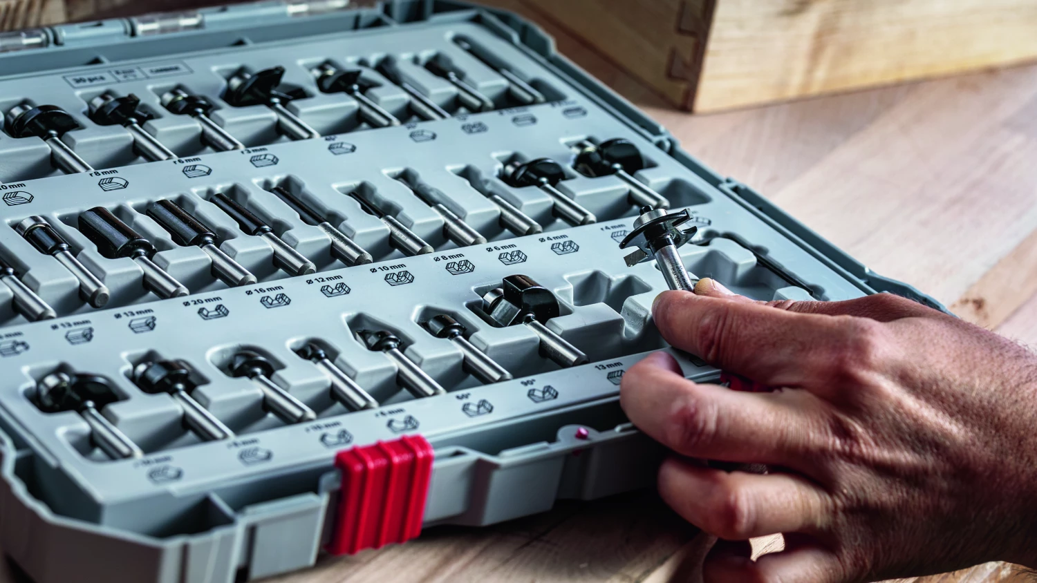 Bosch 2607017466 6-delige Frezenset in cassette - Rechte schacht - 8mm-image