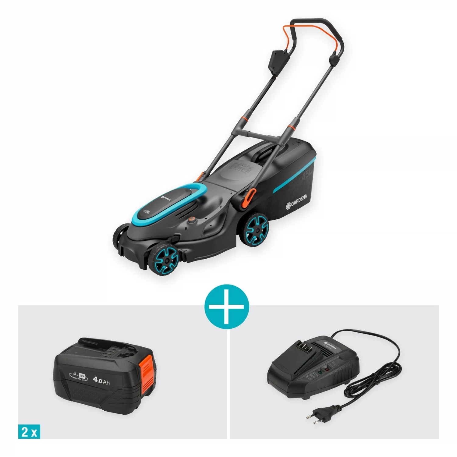 Gardena PowerMax 37/36V P4A kit tondeuse à gazon sans fil (1x 4,0Ah) - 37cm-image