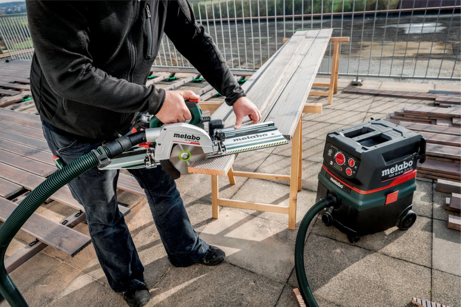 Metabo KS 18 LTX 66 BL 18V Li-ion accu cirkelzaag body incl. geleiderail KFS 44 - koolborstelloos-image