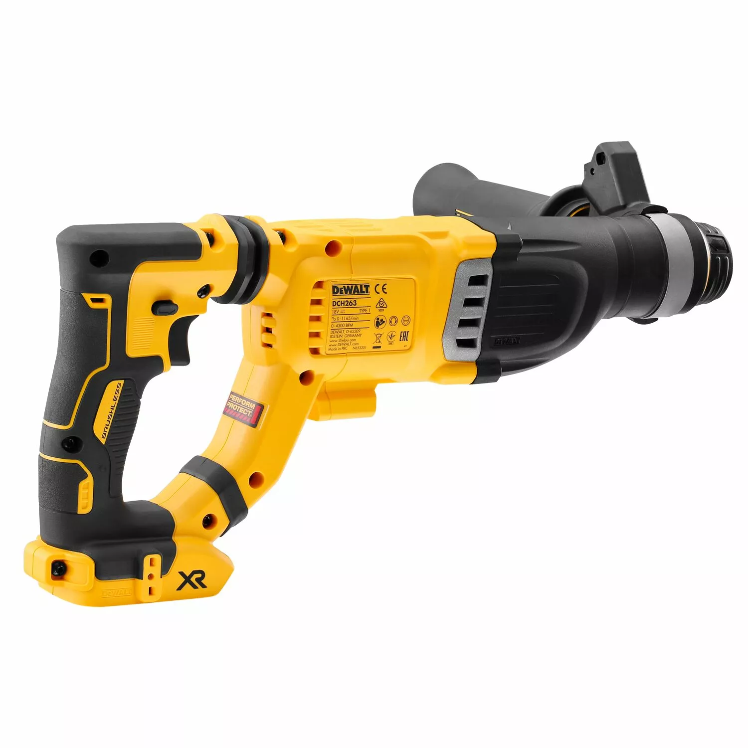 DeWALT DCH263N-XJ - Perforateur burineur sans fil Li-Ion 18V XR SDS-Plus (machine seule) - 3J - moteur brushless-image