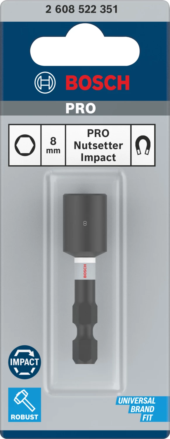 Bosch 2608522351 Impact control dopsleutel - Zeskant - 8mm - 1/4'' (L=50mm)-image