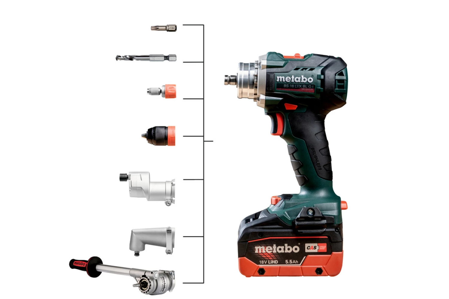 Metabo BS 18 LTX BL Q I 18V Li-ion accu boor-/schroefmachine set (2 x 5.5 Ah LiHD accu) in metaBOX- koolborstelloos - 602359659-image