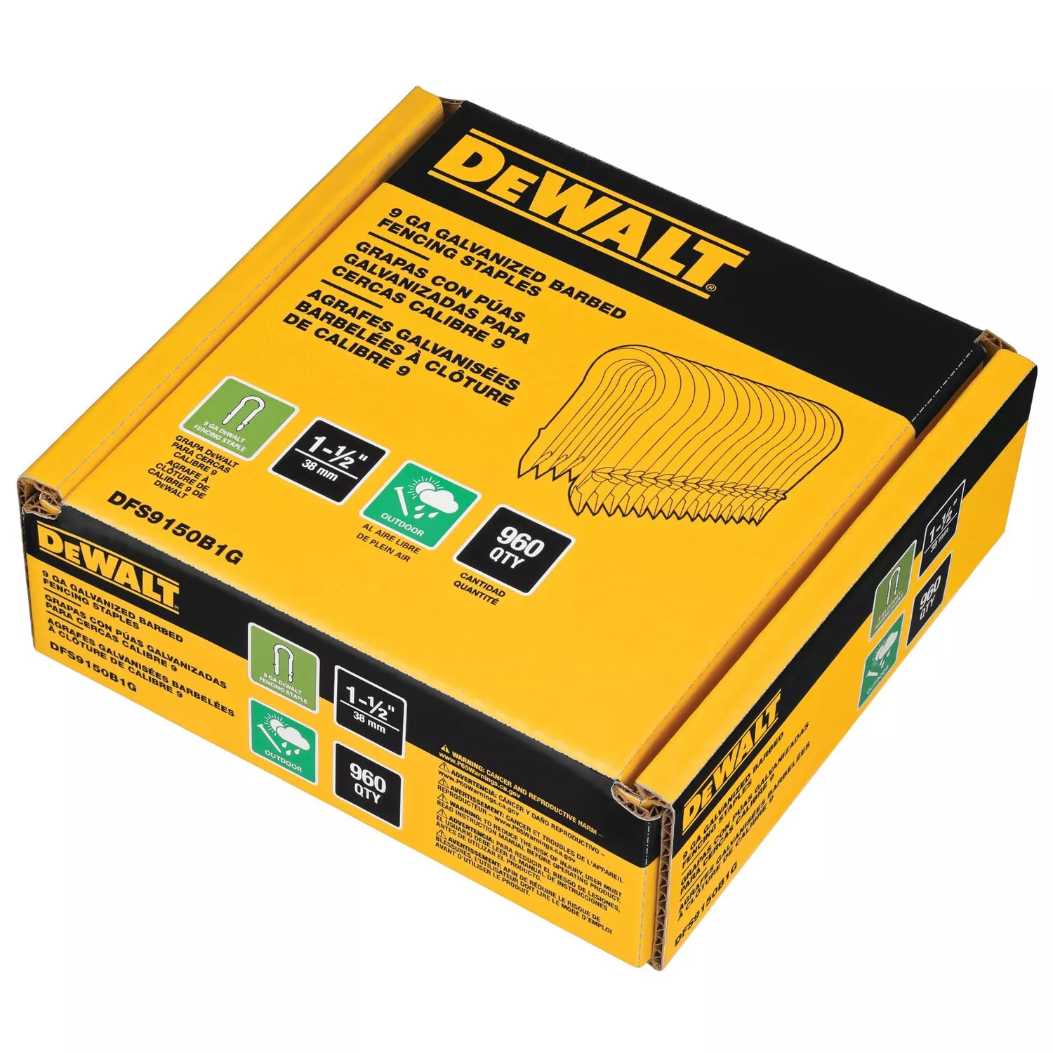 DeWALT DFS9150B1G-QZ Agrafes 3,7-4,0 mm - 40 - Galvanisées - 960 pièces-image
