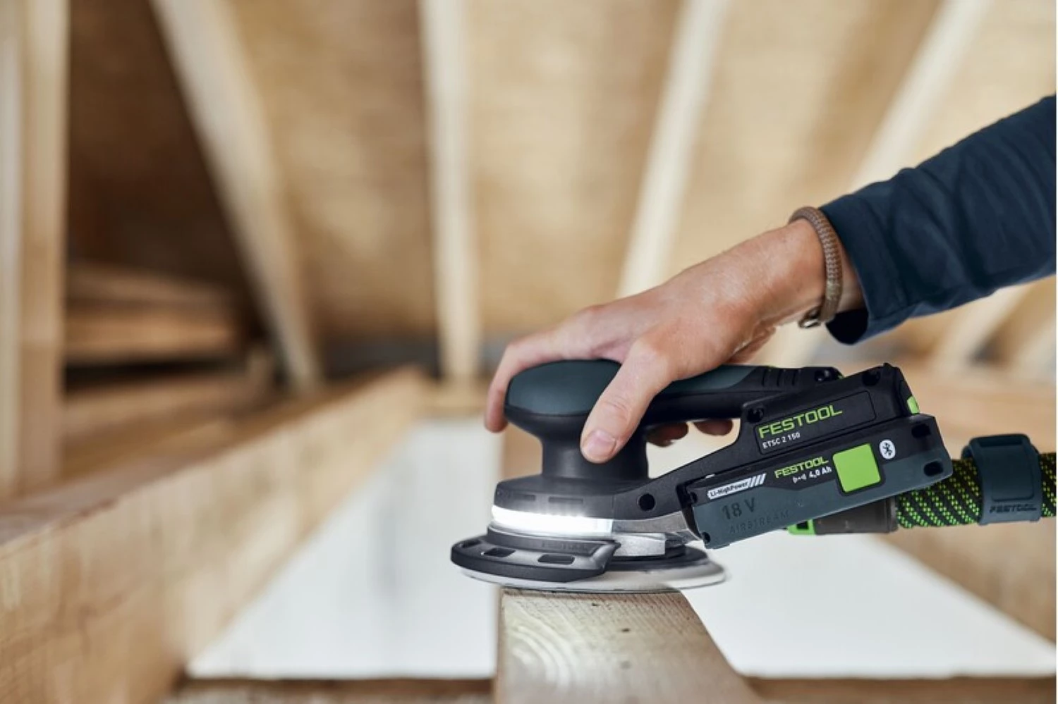 Festool ETSC 2 150 4 I-Plus 18V Accu Excenterschuurmachine set (2x 4Ah) in systainer - 150mm-image