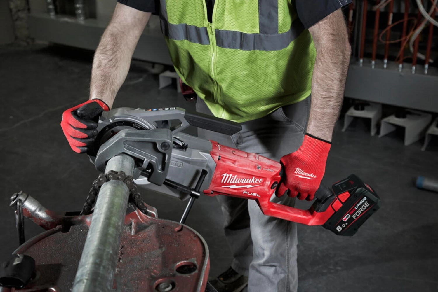 Milwaukee M18 FPT114-802CA 18V Li-ion accu Draadsnijder set (2x 8.0Ah accu) in koffer - 1/8" tot 1 1/4"-image