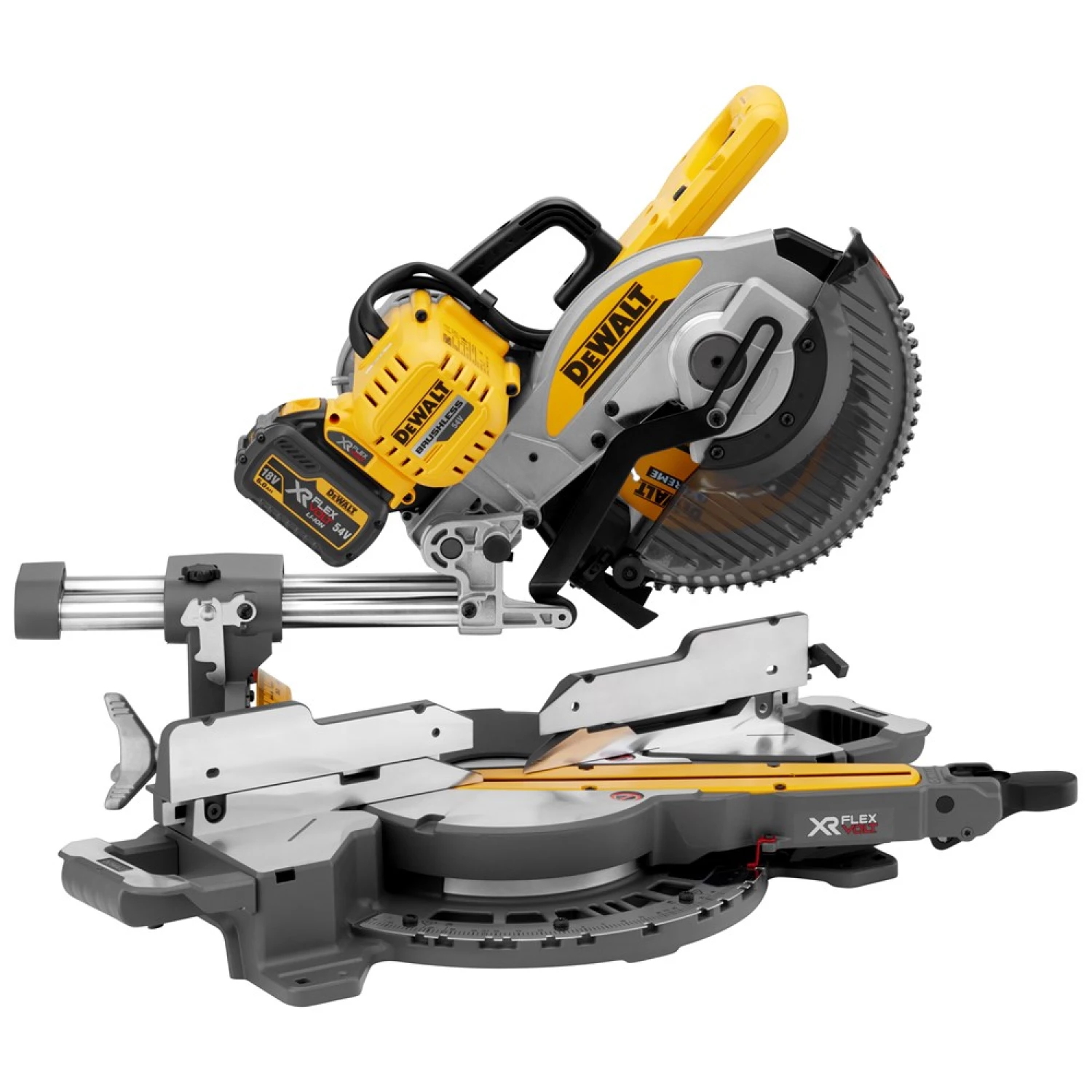 DeWALT DCS727T2-QW 54V Li-ion FlexVolt Accu afkort- en verstekzaagmachine set (2x 6.0Ah) - 250mm-image