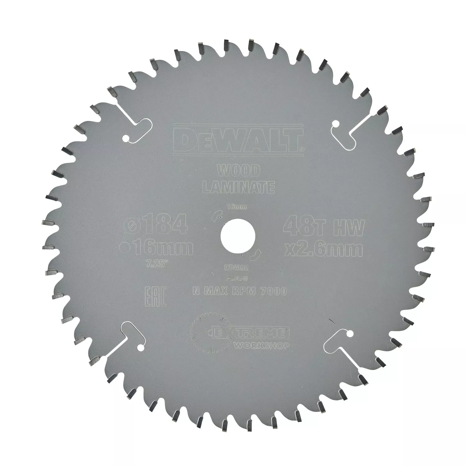 DeWALT DT4092 Extreme Lame de scie circulaire - 184 x 16 x 48T - Bois / Stratifié-image