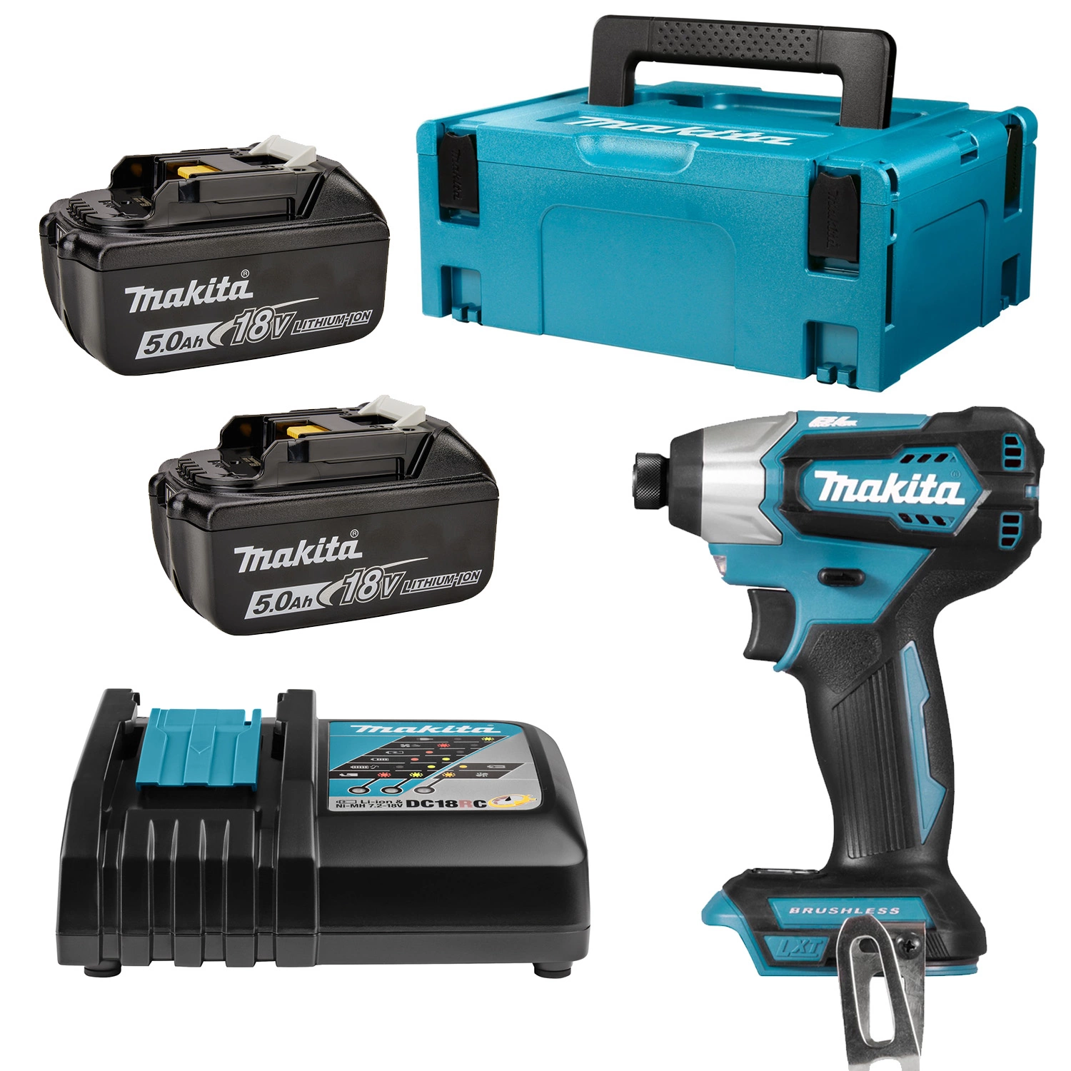 Makita DTD155RTJ Kit Visseuse à chocs 18V Li-Ion (batterie 2x 5.0Ah) dans MAKPAC - sans balais-image