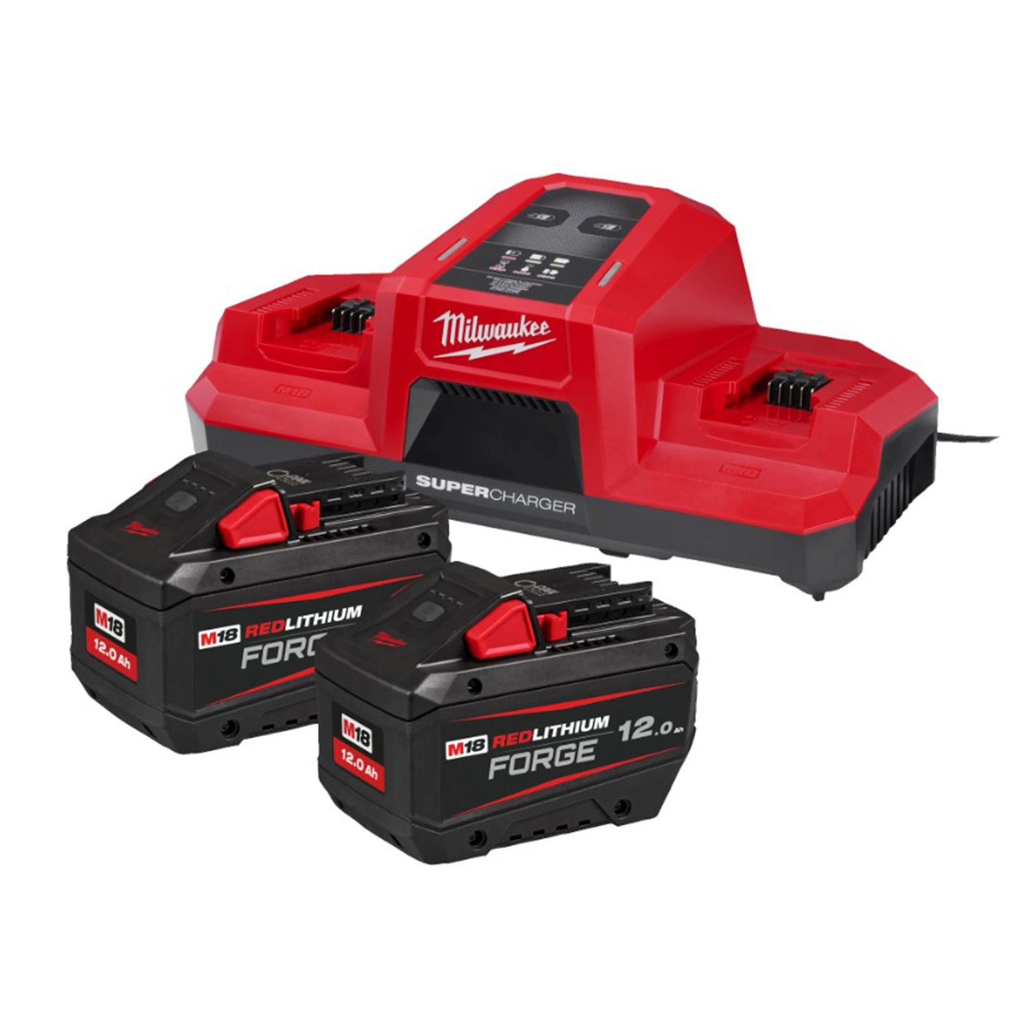 Milwaukee M18 FORGENRG-122DBSC 18V Li-ion kit de démarrage (2x 12.0Ah) + chargeur duo-image