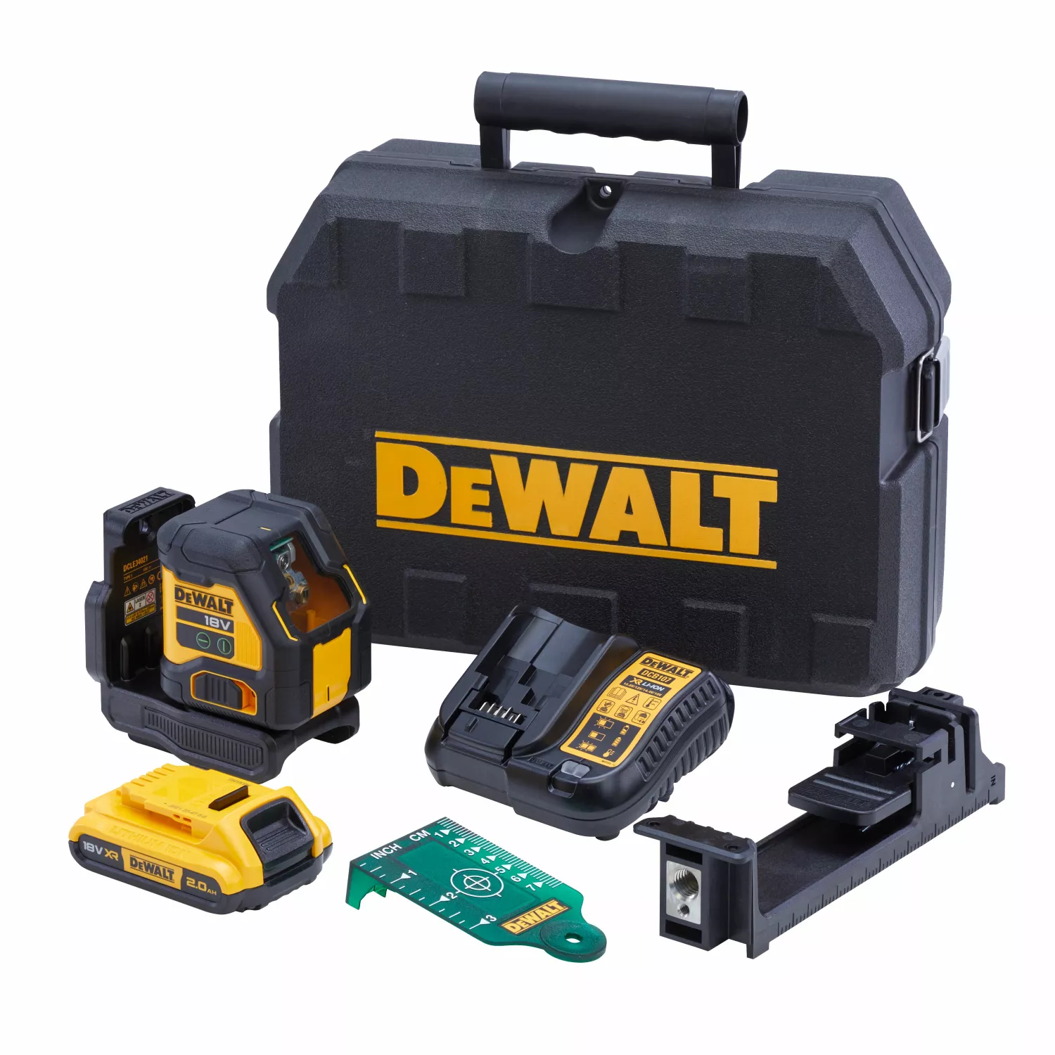 DeWALT DCLE34021D1 Laser à croix 18 V dans un coffret - Vert - 2 x 55 m - 2 lignes - IP54-image