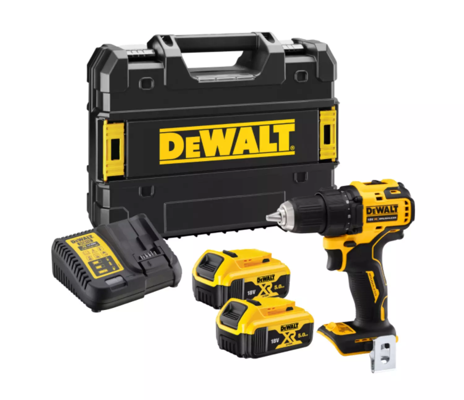 DeWALT DCD708P2T-QW 18V Li-ion XR Accu Schroef-/boormachine set (2x 5.0Ah) in TSTAK koffer - koolborstelloos-image