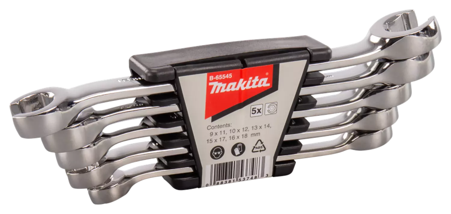 Makita B-65545 5-delige Ringsleutelset open - 9-18mm-image