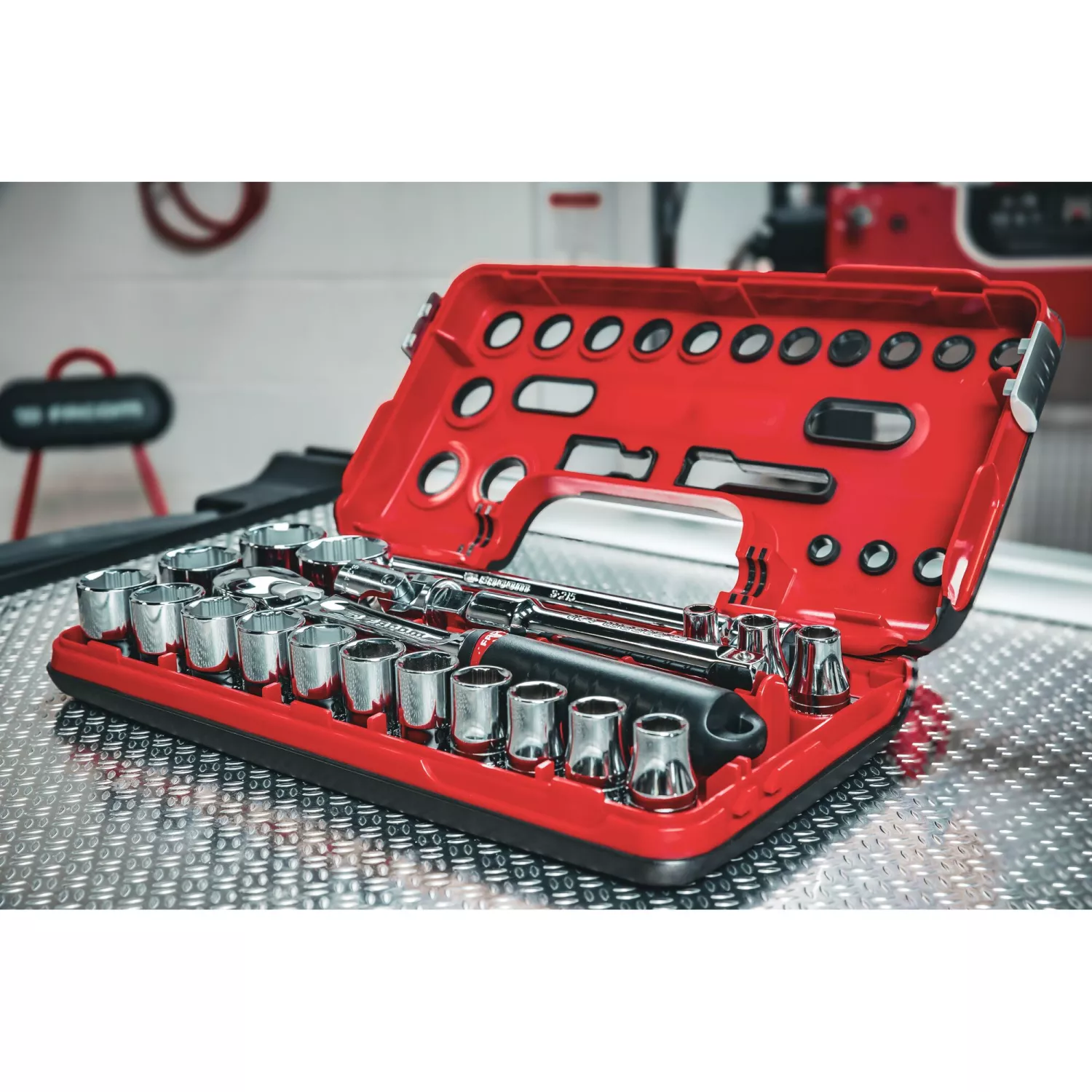 Facom SL.DBOX1GRPPB 20 pièces coffret de douilles à cliquet et OVG en coffret - 1/2" 6 pans