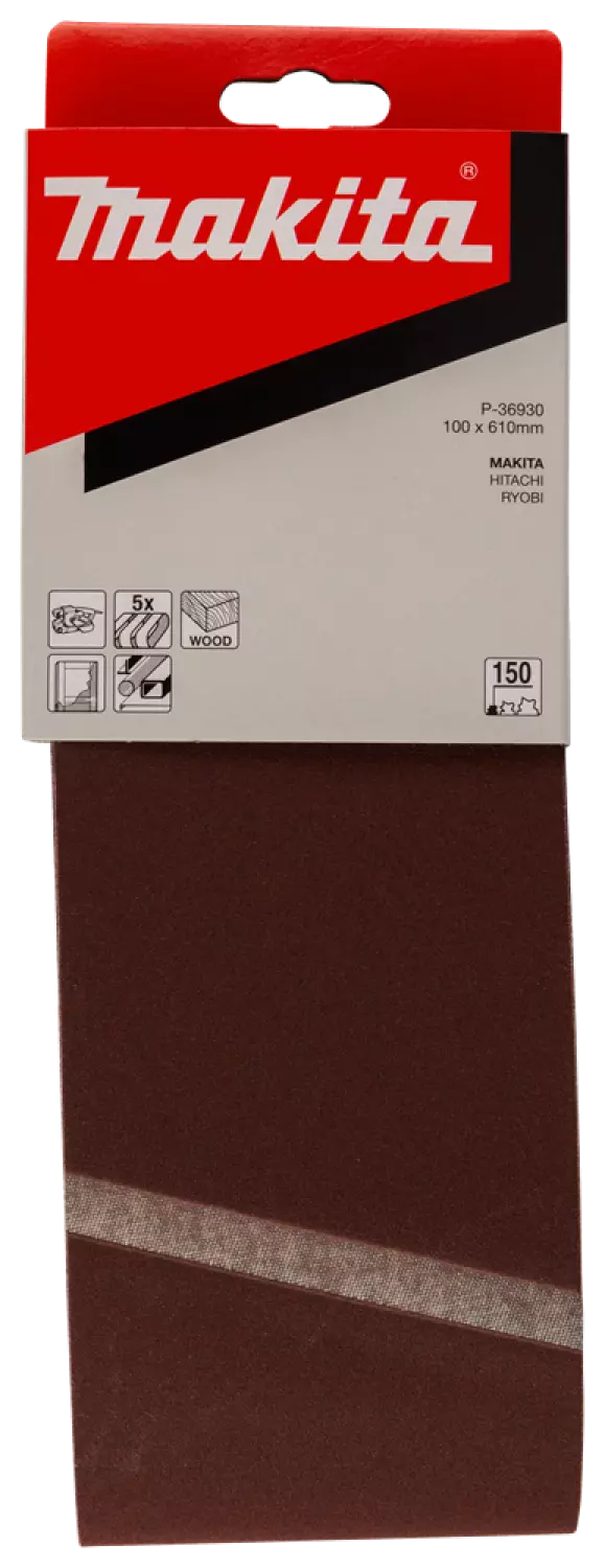 Makita P -36930 Bande abrasive - K150 - 100 x 610 mm (5 pcs)-image