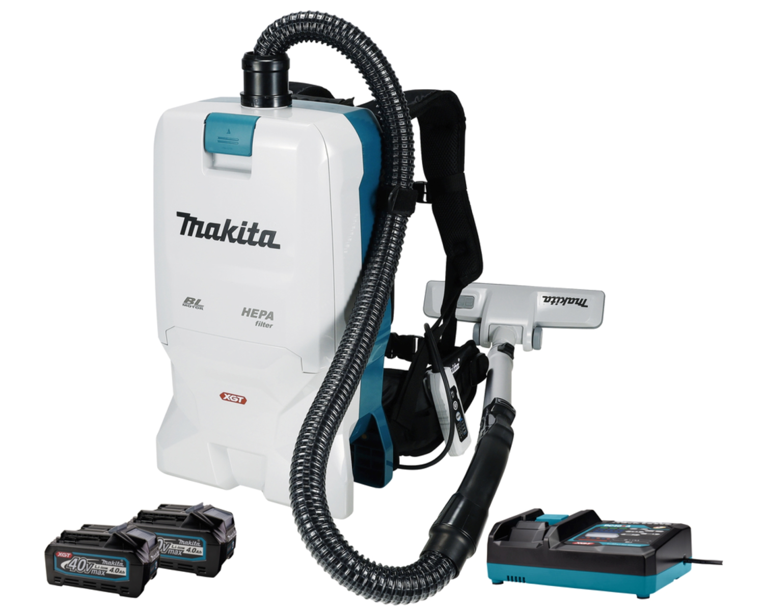 Makita VC011GM2NL1 XGT 40V Max Li-Ion Aspirateur à dos sans fil Set (2x 4.0Ah) - 200mbar-image