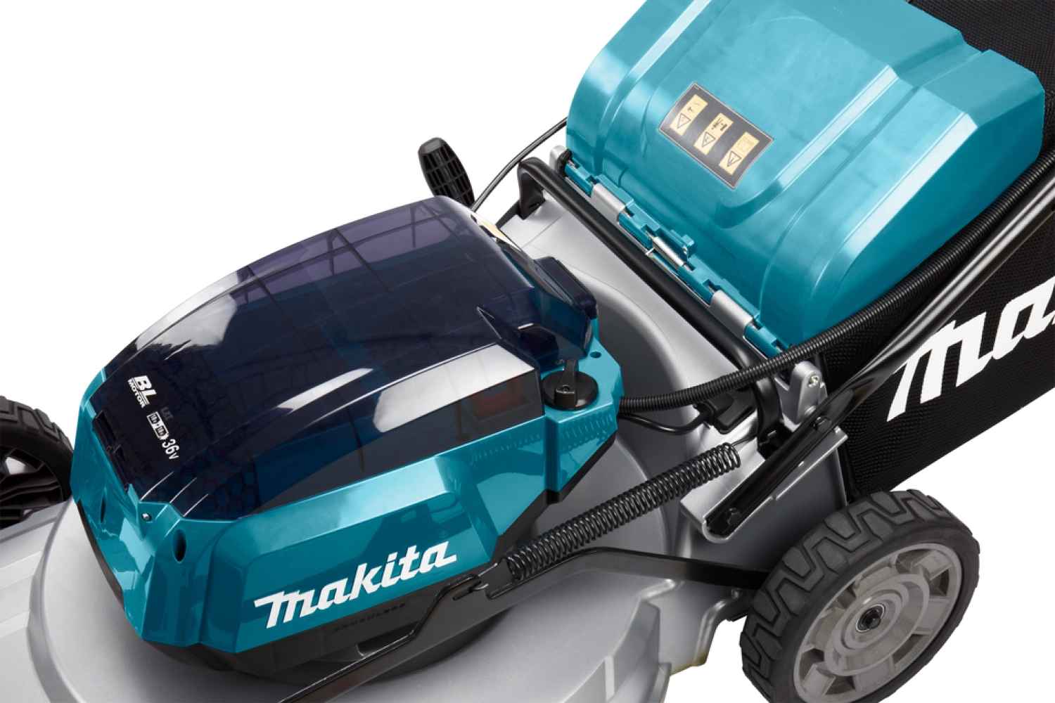 Makita DLM533PT4 36V (2x 18V) Li-Ion ensemble tondeuse à gazon sur batterie (4x 5.0Ah batterie) - 53cm - autopropulsée - sans balais-image