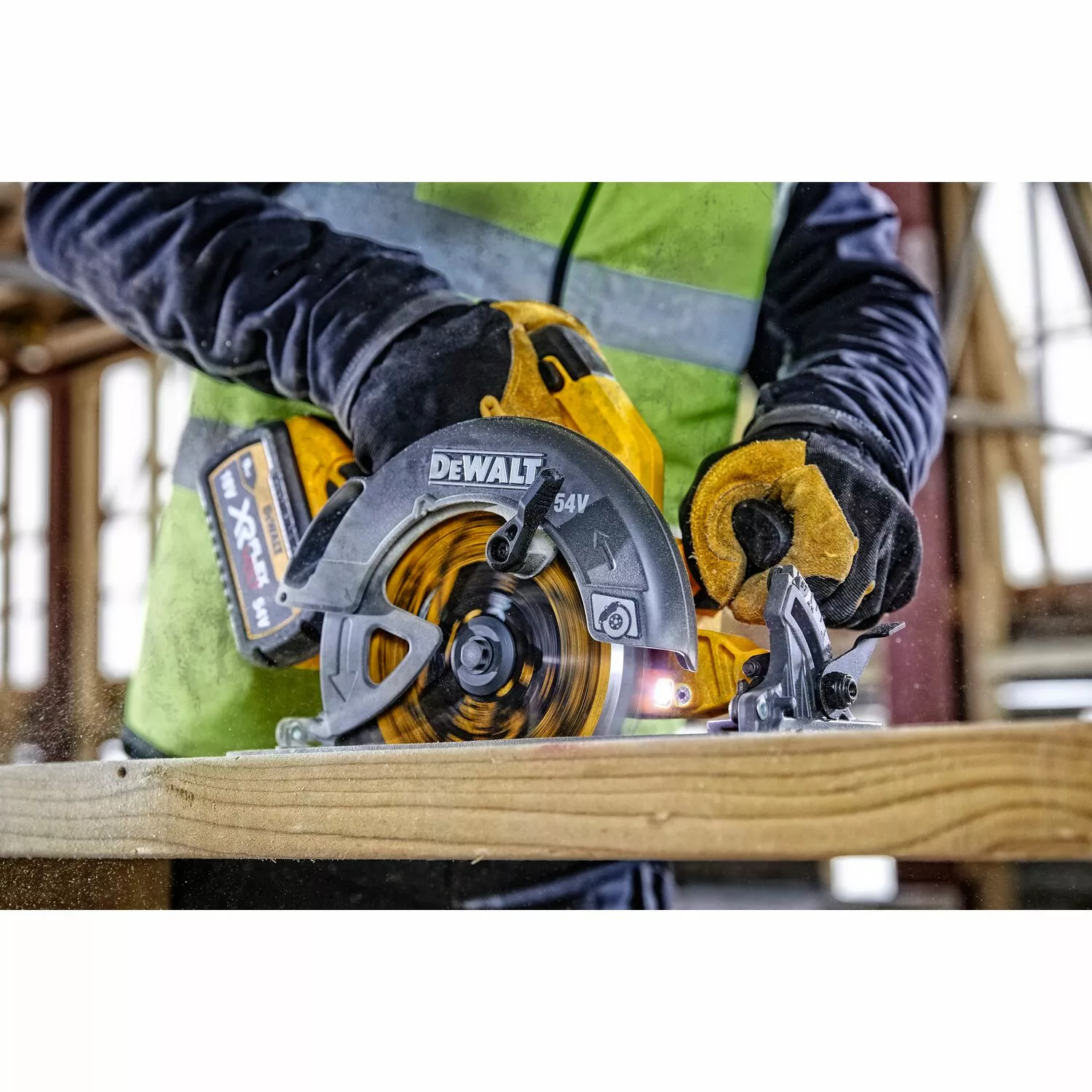 DeWALT DCS578X2-QW 54V Li-ion XR FlexVolt accu cirkelzaag set (2x 9.0Ah) in TSTAK - 190mm-image