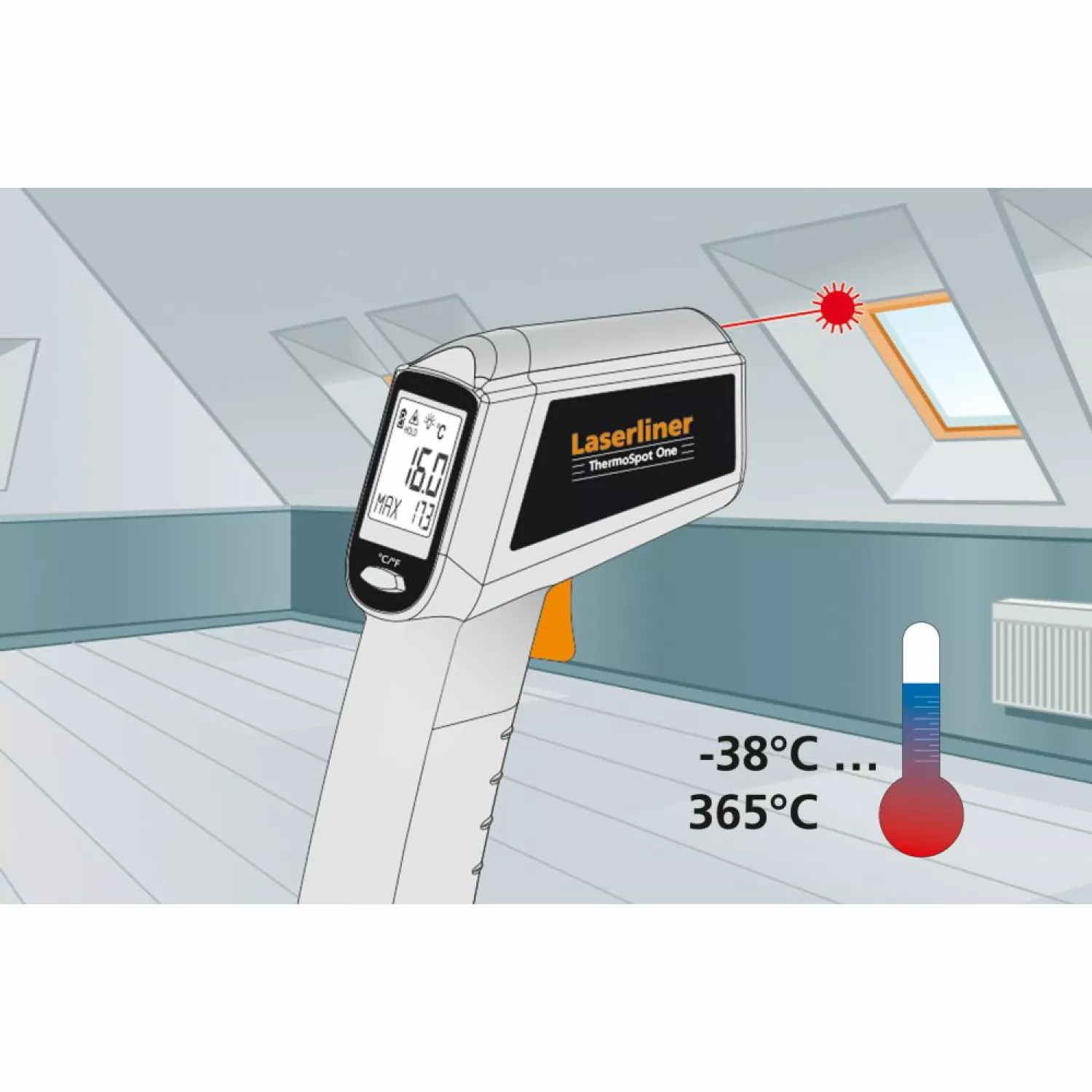 Laserliner ThermoSpot One Infrarood Thermometer met laser - bereik -38°C t/m 365°C-image