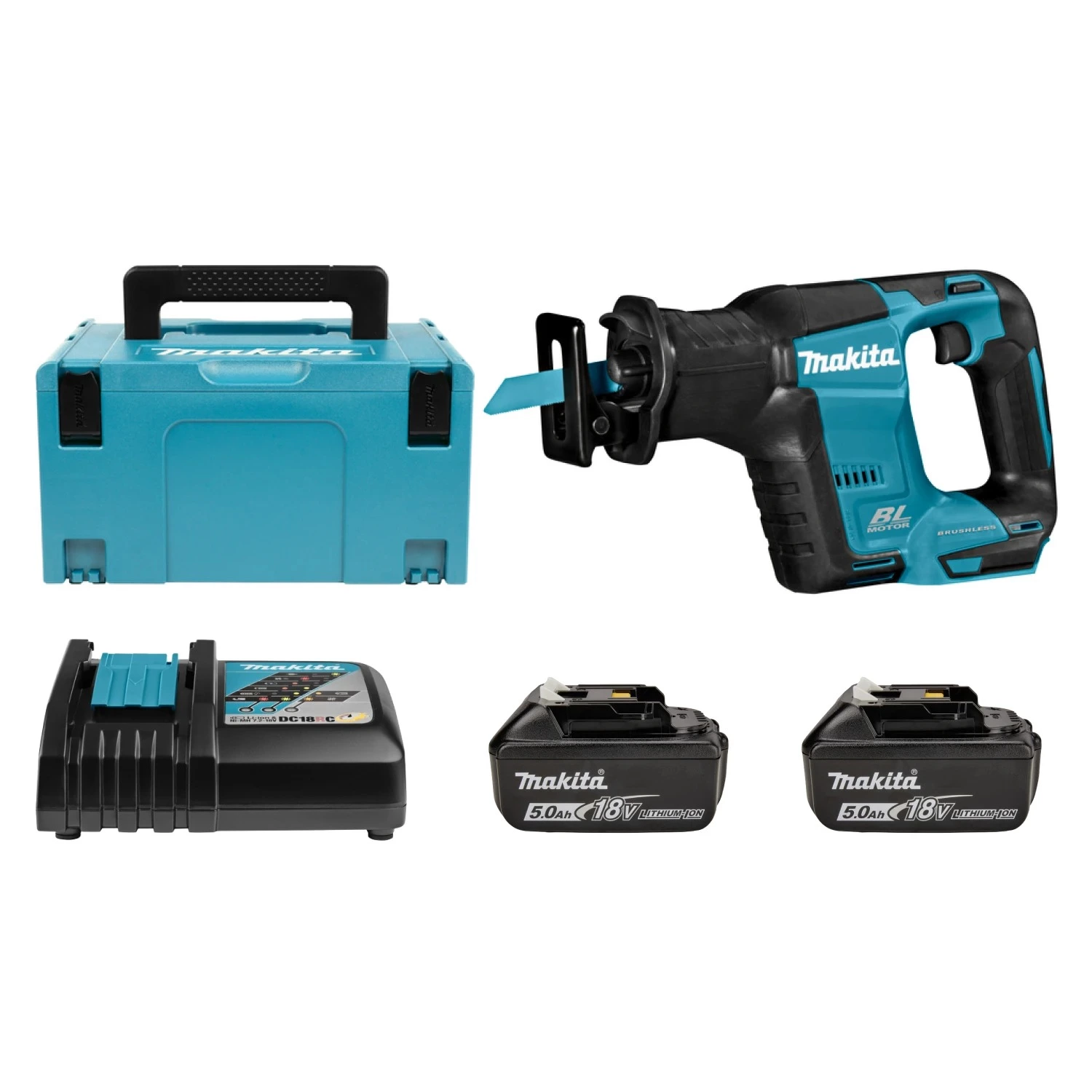 Makita DJR188RTJ 18V Li-Ion accu Reciprozaag set (2x 5,0Ah accu) in Mbox - koolborstelloos-image