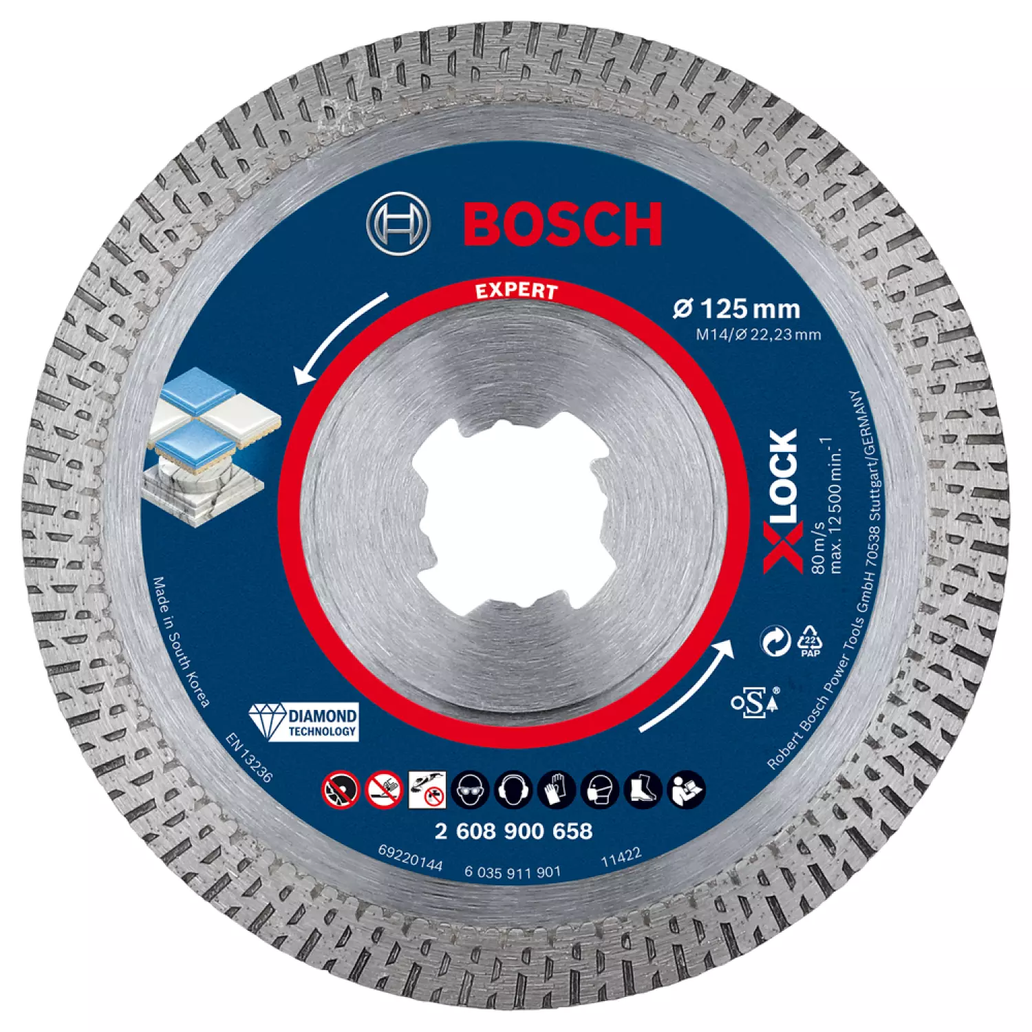 Bosch EXPERT 2608900658 - EXPERT Disque diamanté X-LOCK Hard Ceramic 125 x 22,23 x 1,4 x 10 mm-image