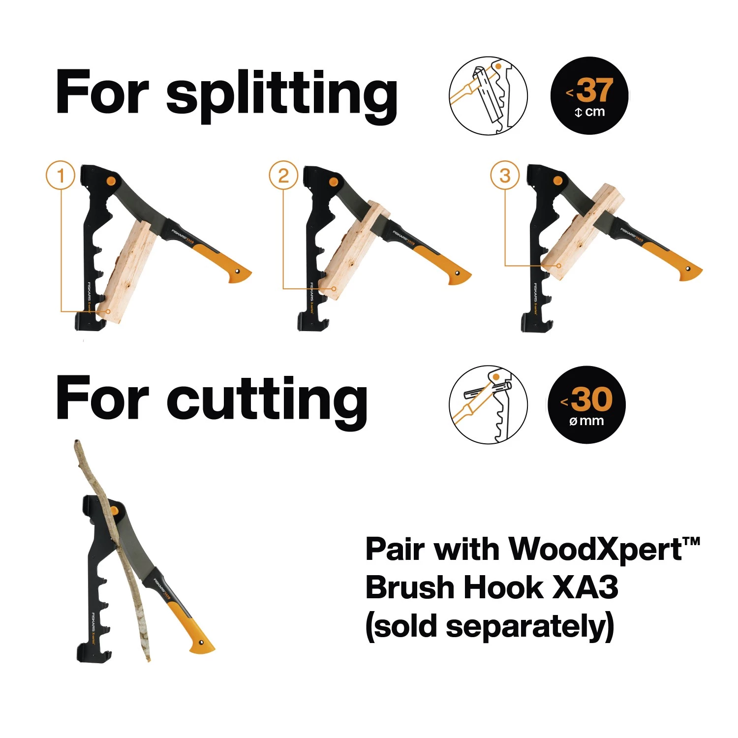 Fiskars 1079158 X-serie Wandklover voor aanmaakhout montage - 475mm-image