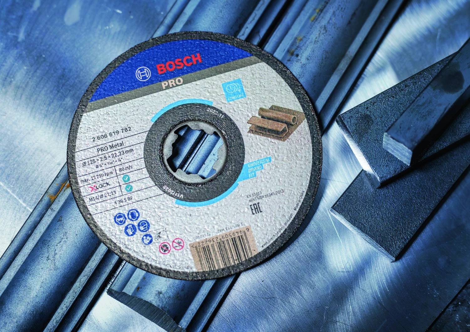 Bosch 2608619254 X-Lock Slijpschijf Expert for Metal - Recht - 1,6 x 125mm-image